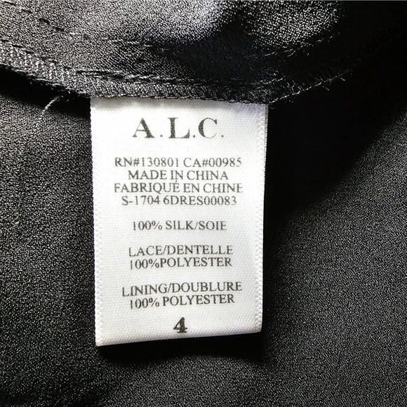 A.L.C. Silk Mini Black Dress Size 4 - Picture 6 of 7